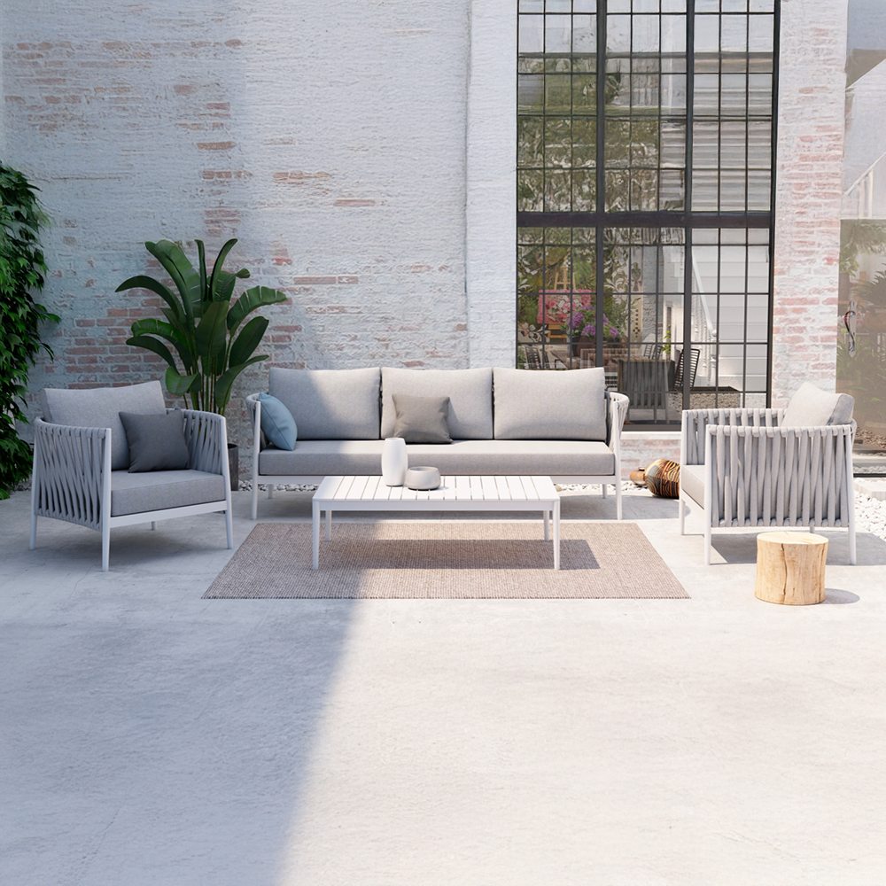 סט גינה דגם פיג'י אלגנט - גוון אפור בהיר